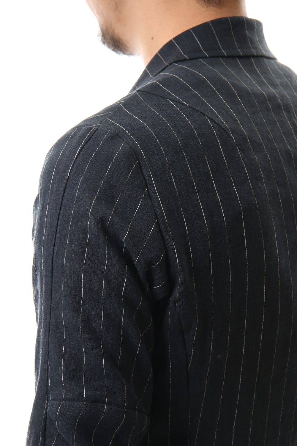 Jacket Linen viscose stripe Dark Navy