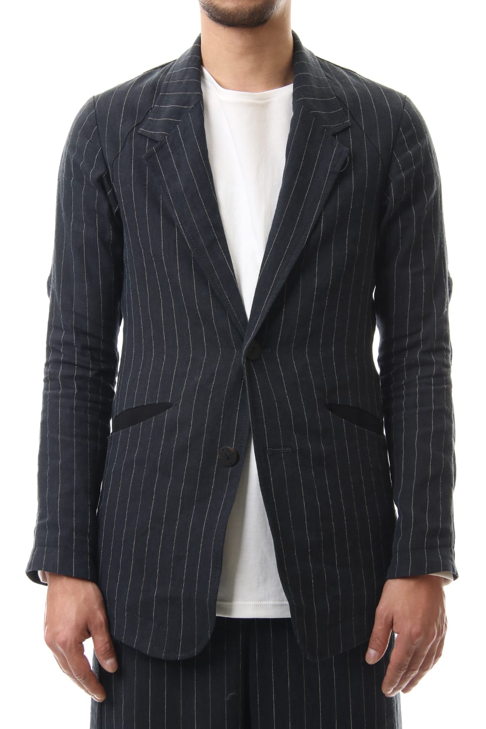 Jacket Linen viscose stripe Dark Navy