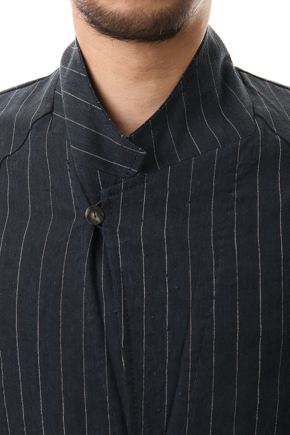 Jacket Linen viscose stripe Dark Navy