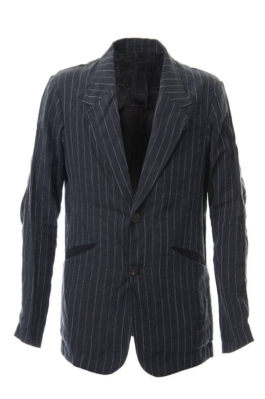 Jacket Linen viscose stripe Dark Navy