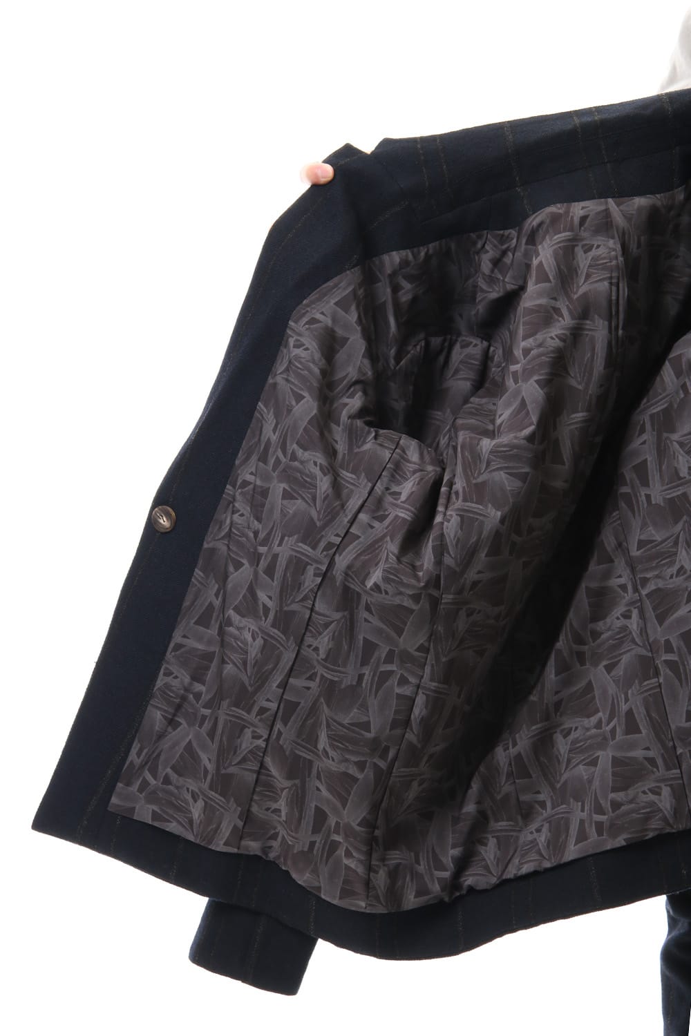 Shetland Wool Linen Stripe Batting Jacket