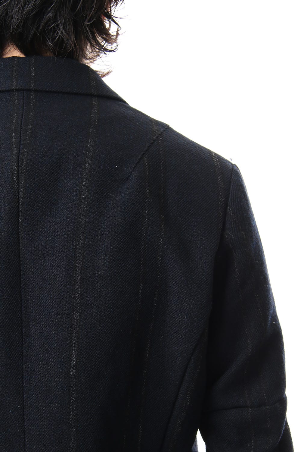 Shetland Wool Linen Stripe Batting Jacket