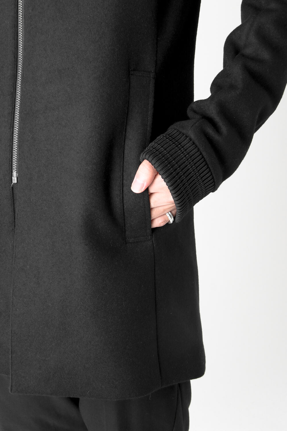 Rib Coat Cashmere Melton