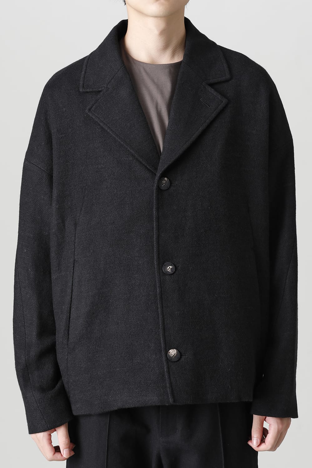 Work jacket brushed cashgora linen