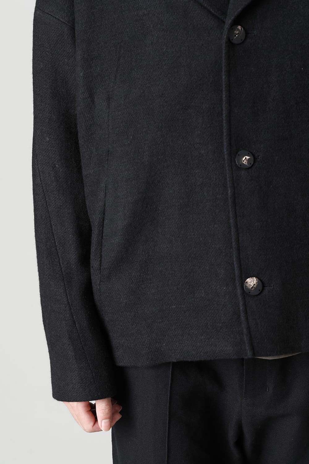 Work jacket brushed cashgora linen