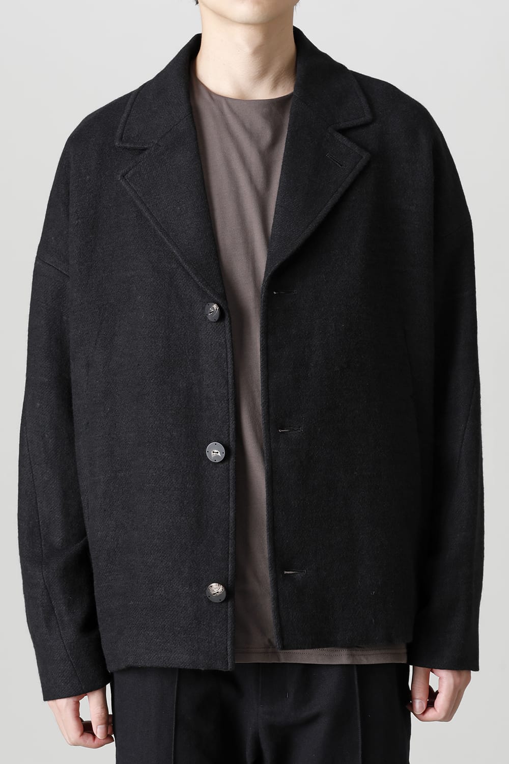 Work jacket brushed cashgora linen