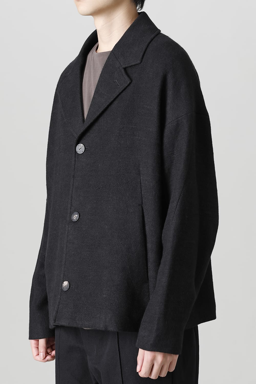 Work jacket brushed cashgora linen