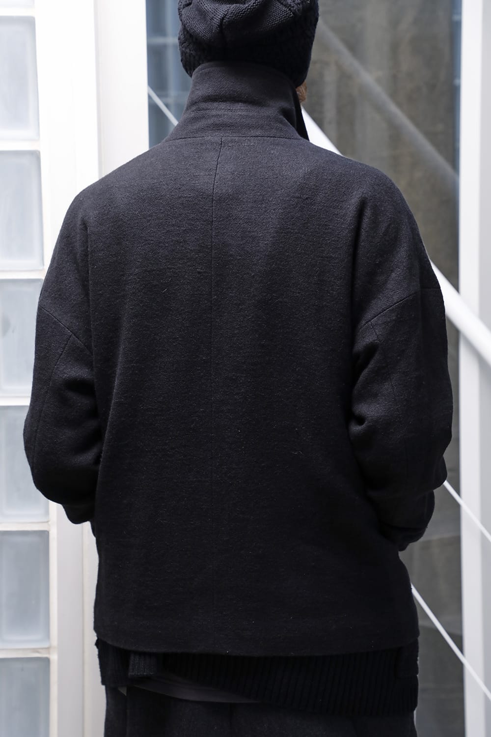 Work jacket brushed cashgora linen