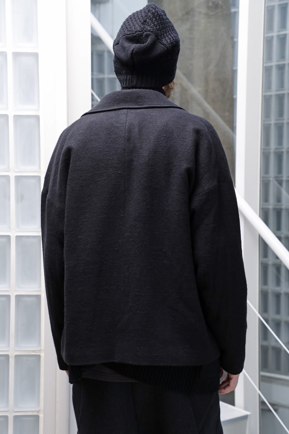 Work jacket brushed cashgora linen