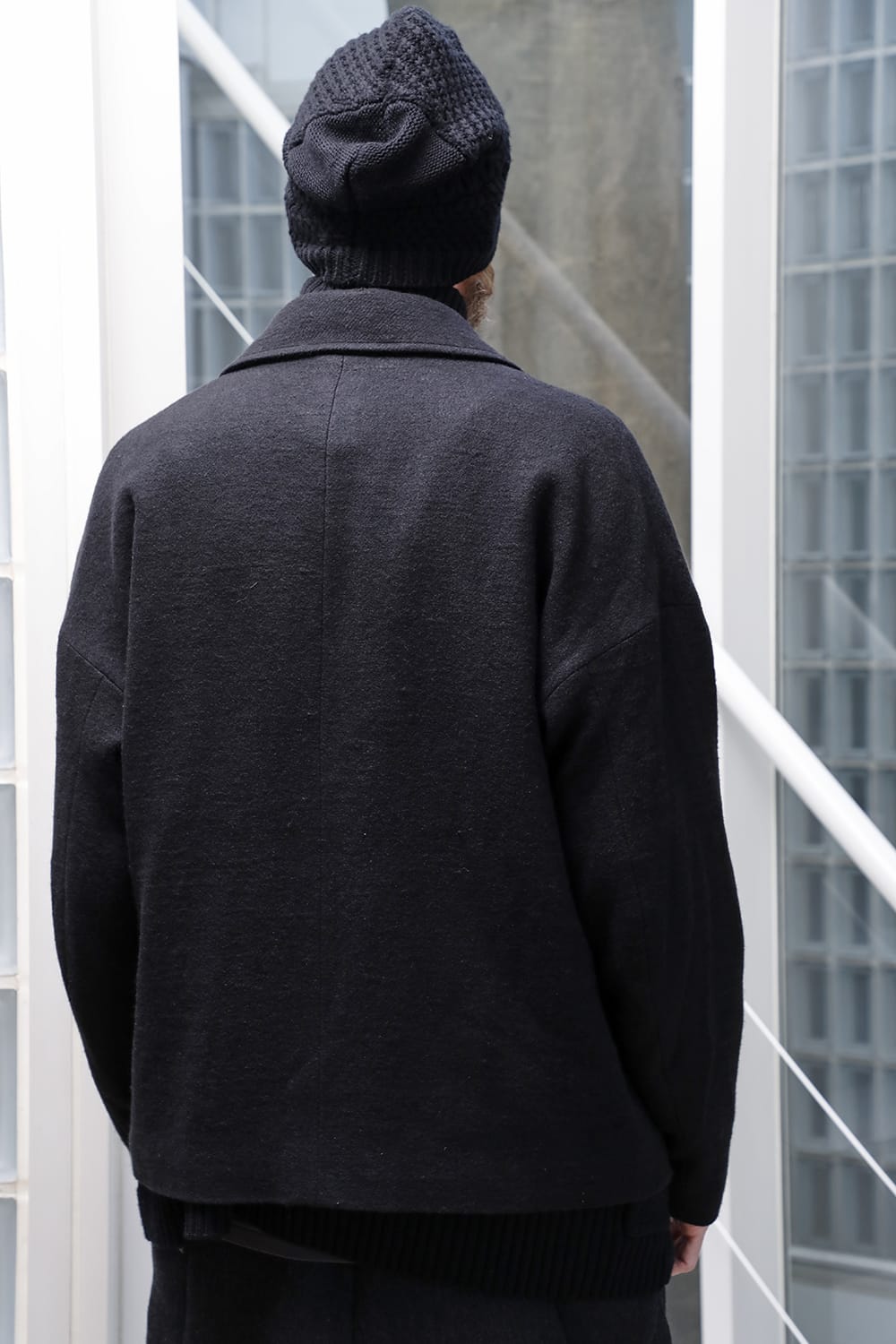 Work jacket brushed cashgora linen