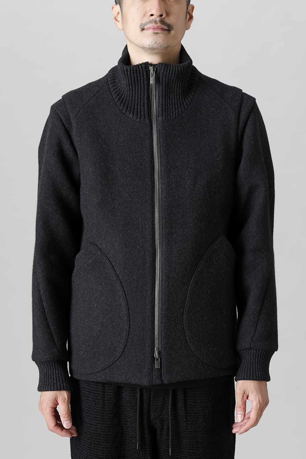 High neck jacket wool super 100’s Double weave