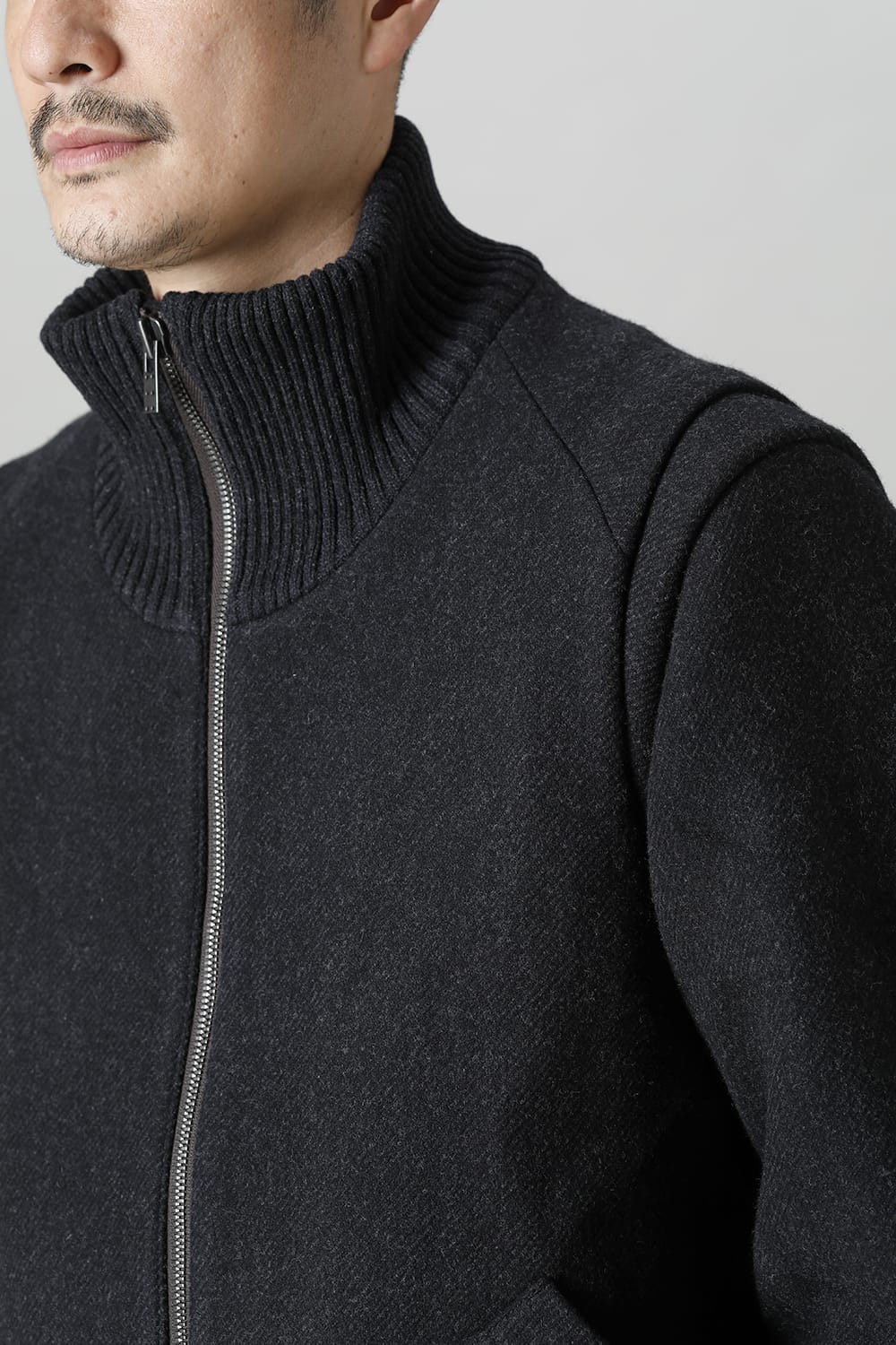 High neck jacket wool super 100’s Double weave