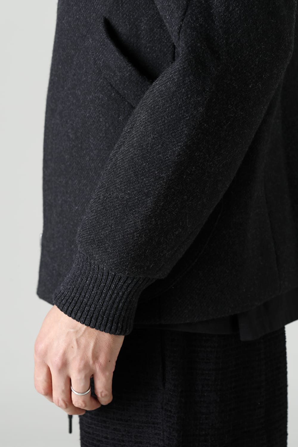 High neck jacket wool super 100’s Double weave