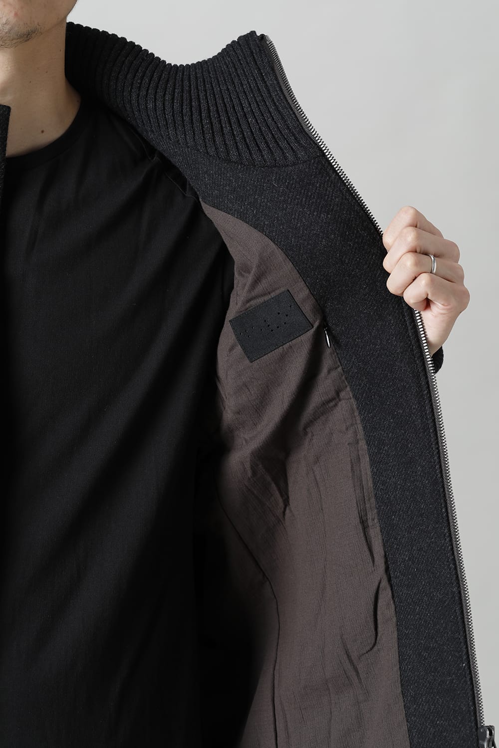 High neck jacket wool super 100’s Double weave