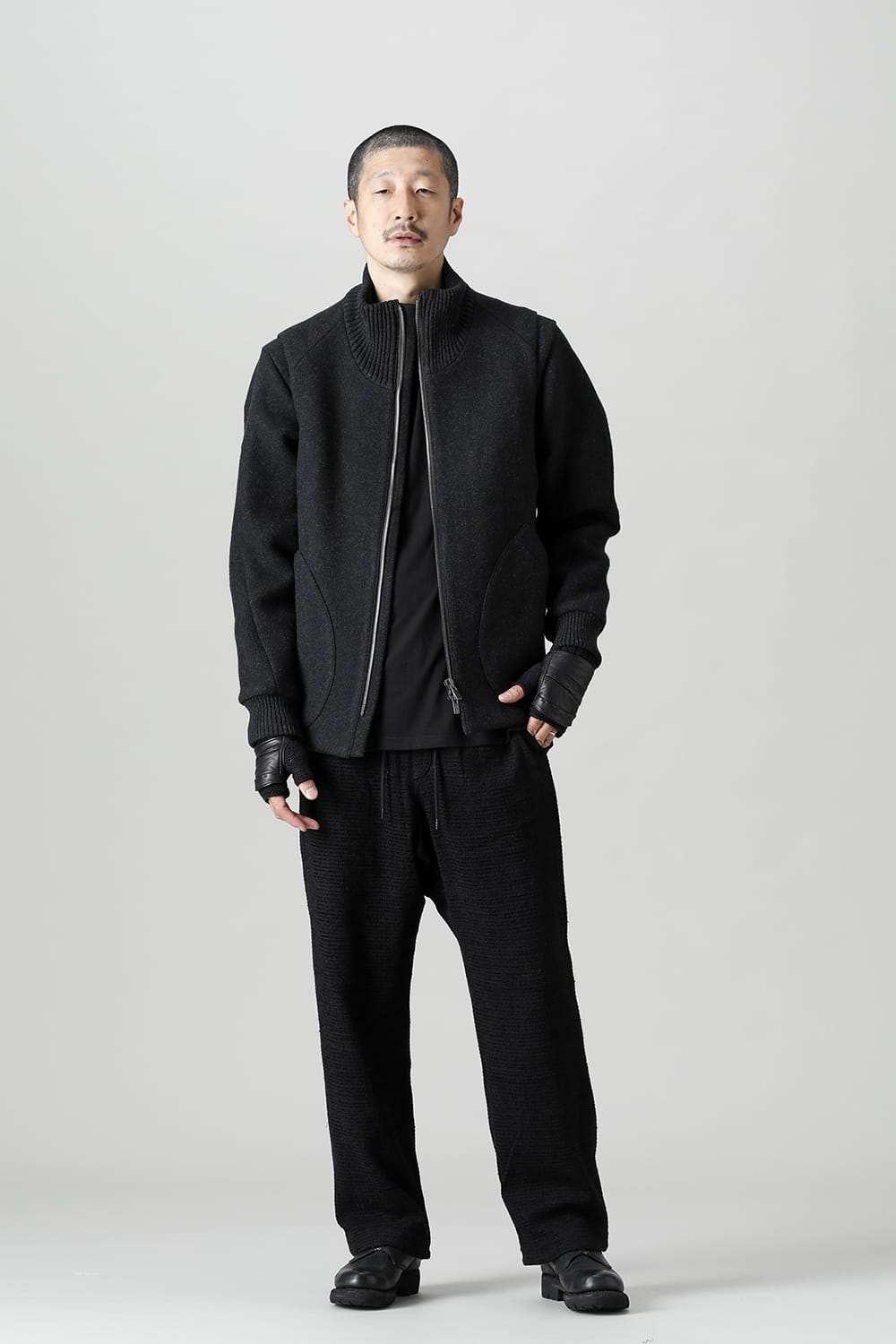 High neck jacket wool super 100’s Double weave