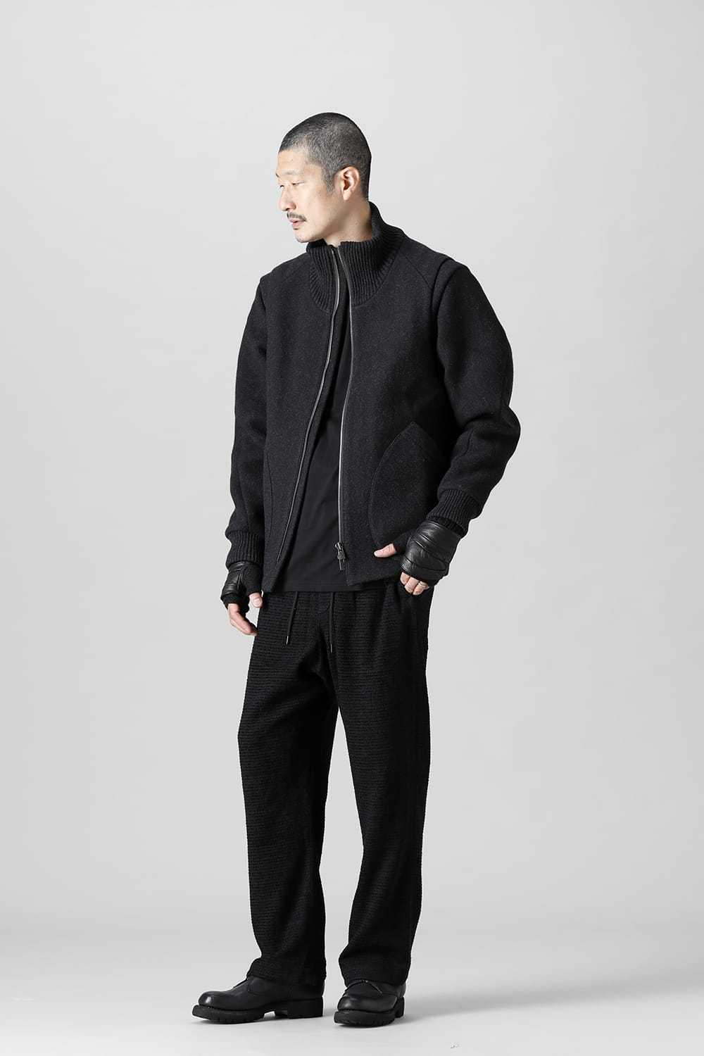 High neck jacket wool super 100’s Double weave