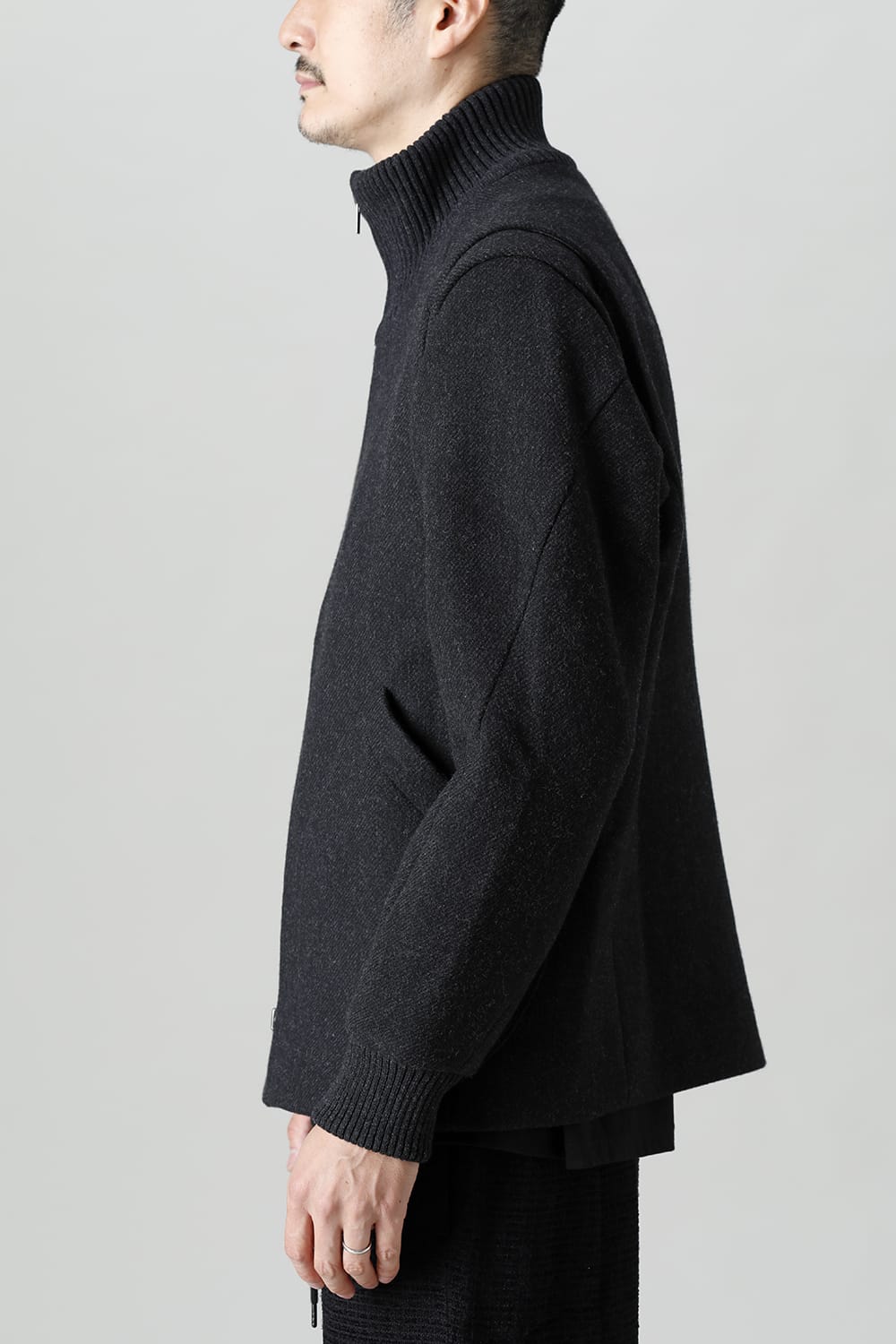 High neck jacket wool super 100’s Double weave