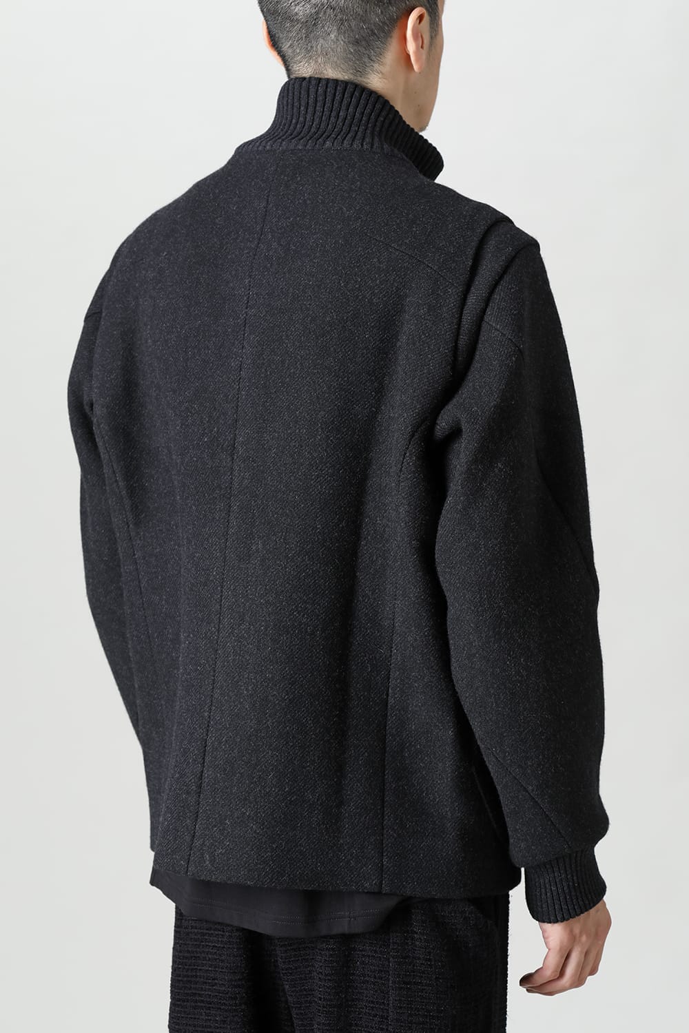 High neck jacket wool super 100’s Double weave