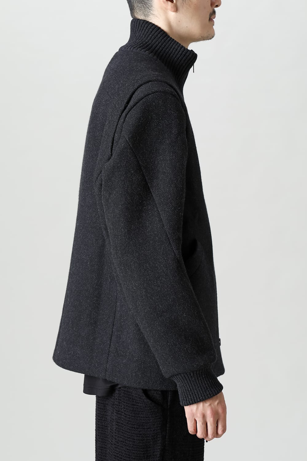 High neck jacket wool super 100’s Double weave