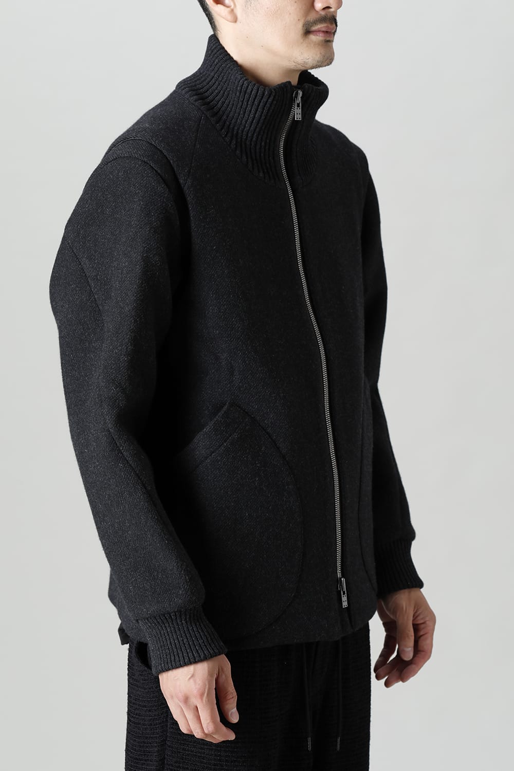 High neck jacket wool super 100’s Double weave