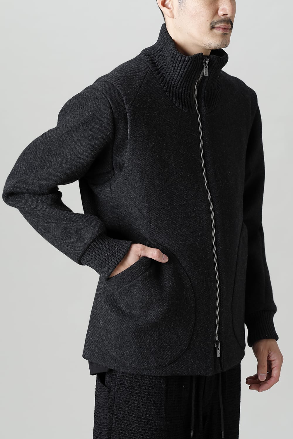 High neck jacket wool super 100’s Double weave