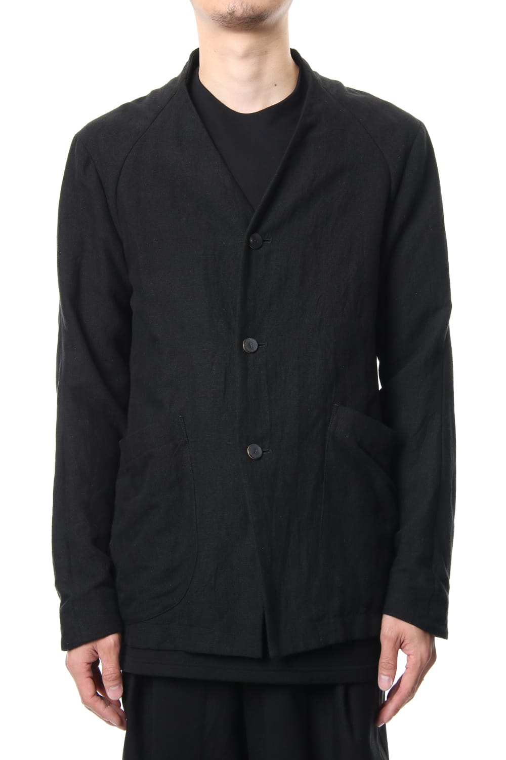 Jacket Silk Linen Canvas Sand Blast Finish