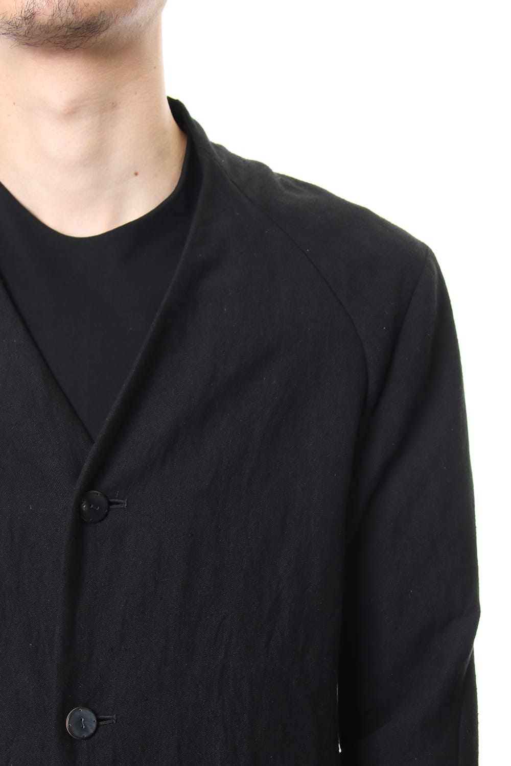 Jacket Silk Linen Canvas Sand Blast Finish