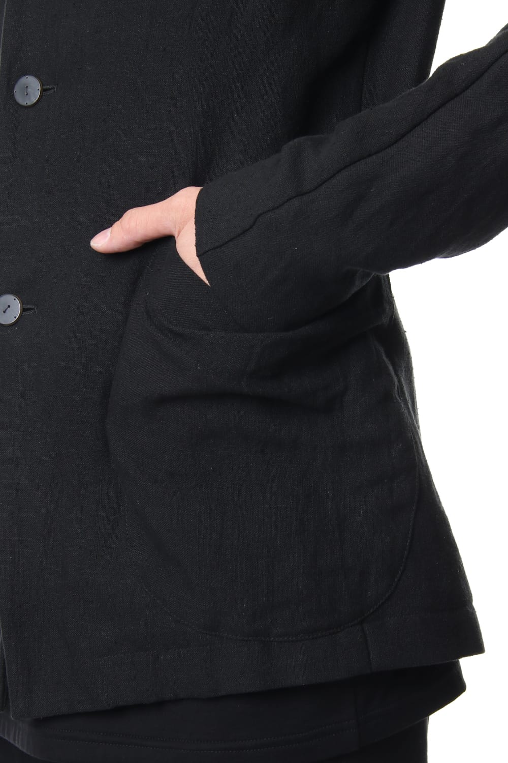 Jacket Silk Linen Canvas Sand Blast Finish