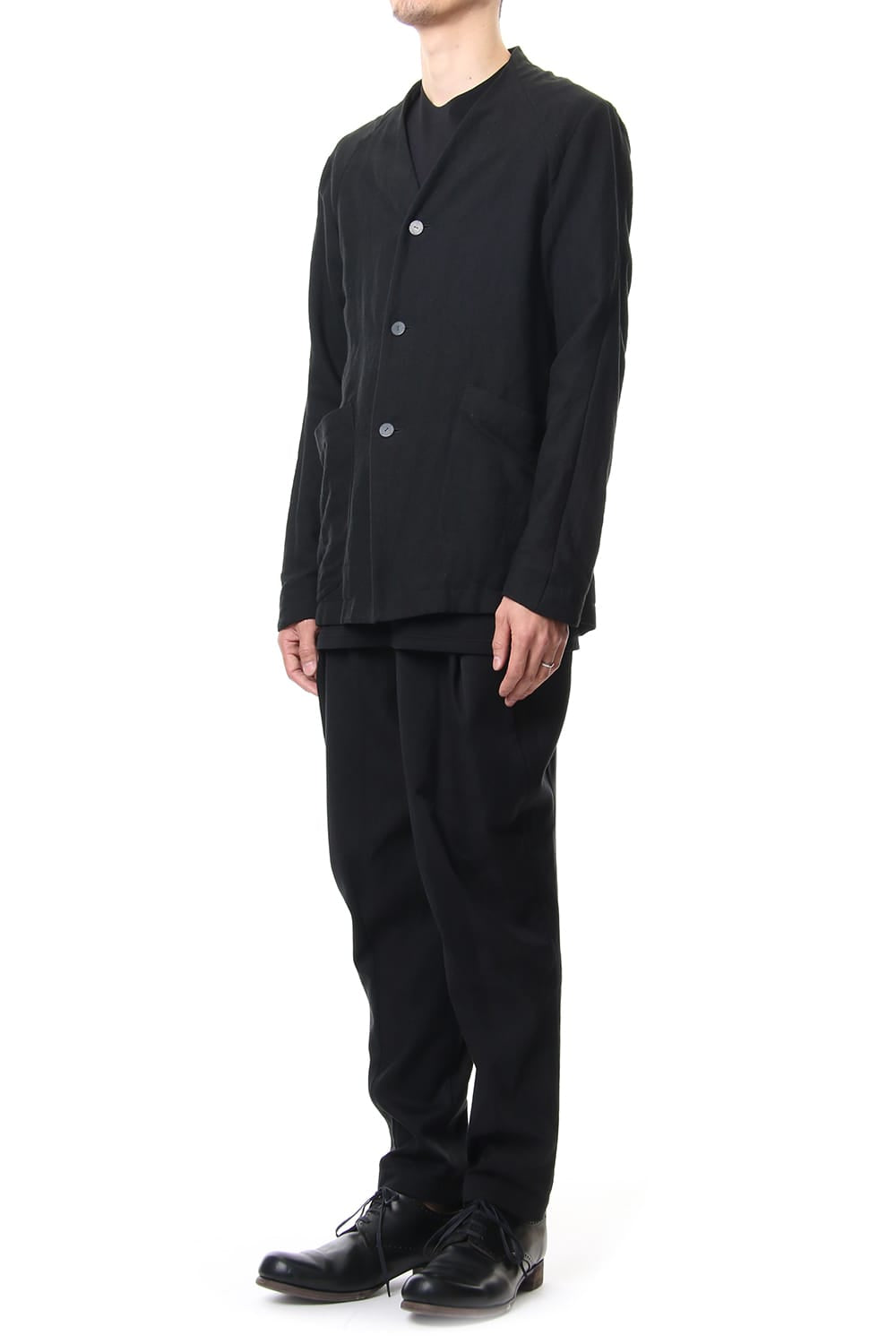 Jacket Silk Linen Canvas Sand Blast Finish