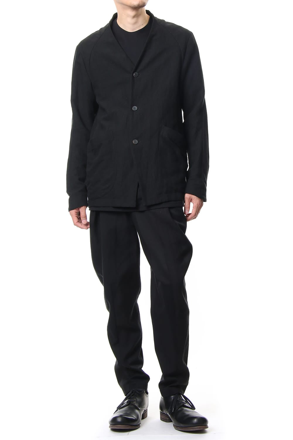 Jacket Silk Linen Canvas Sand Blast Finish