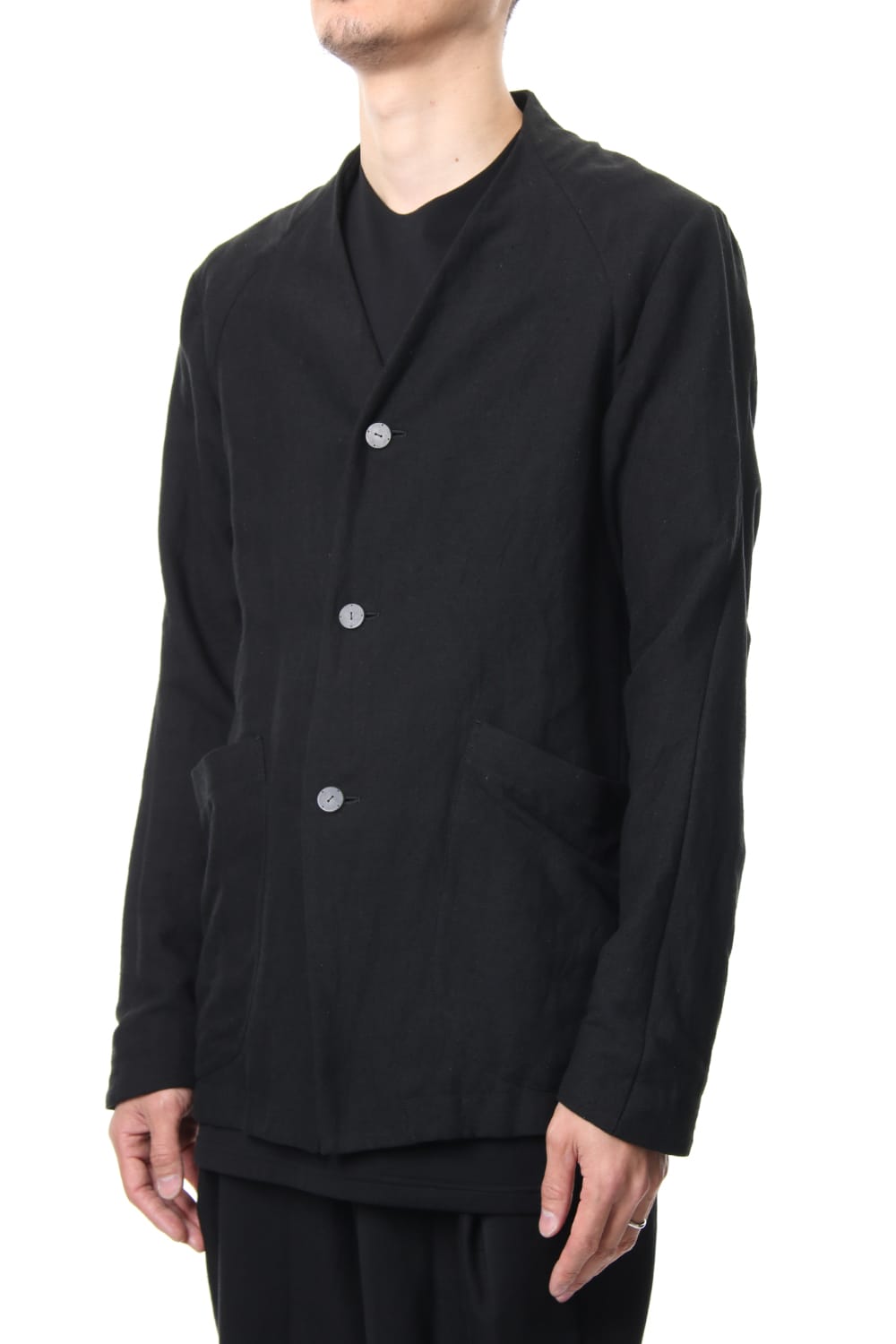 Jacket Silk Linen Canvas Sand Blast Finish