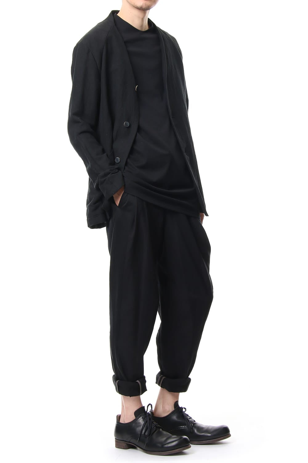 Jacket Silk Linen Canvas Sand Blast Finish