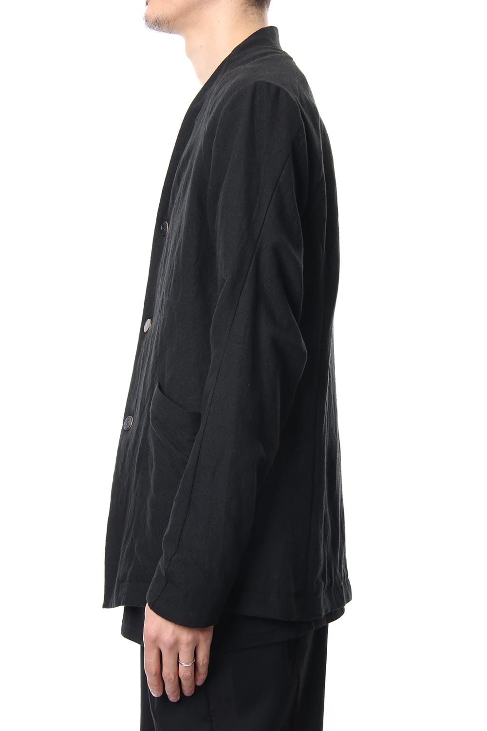 Jacket Silk Linen Canvas Sand Blast Finish