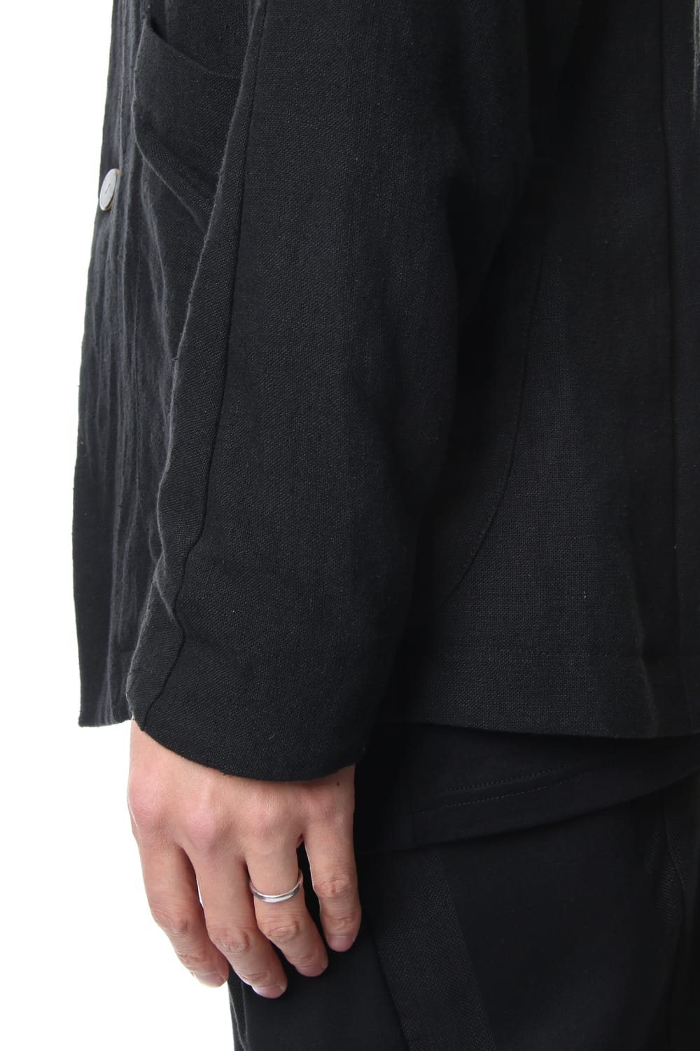 Jacket Silk Linen Canvas Sand Blast Finish