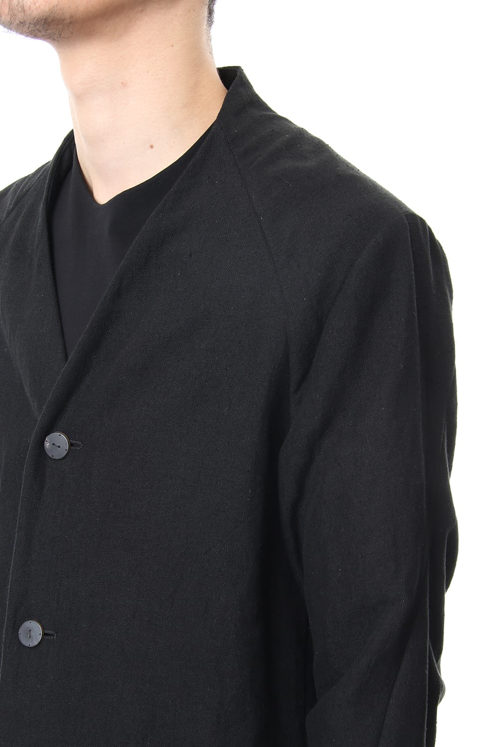 Jacket Silk Linen Canvas Sand Blast Finish