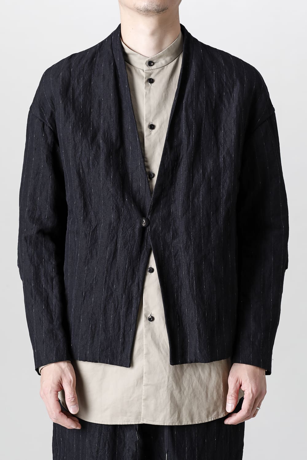 Jacket cotton linen metal shrink