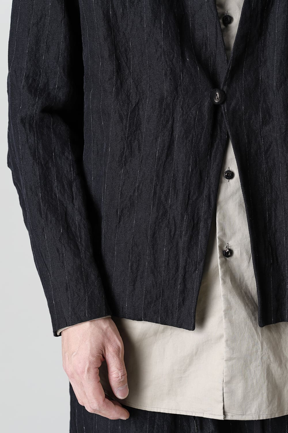 Jacket cotton linen metal shrink