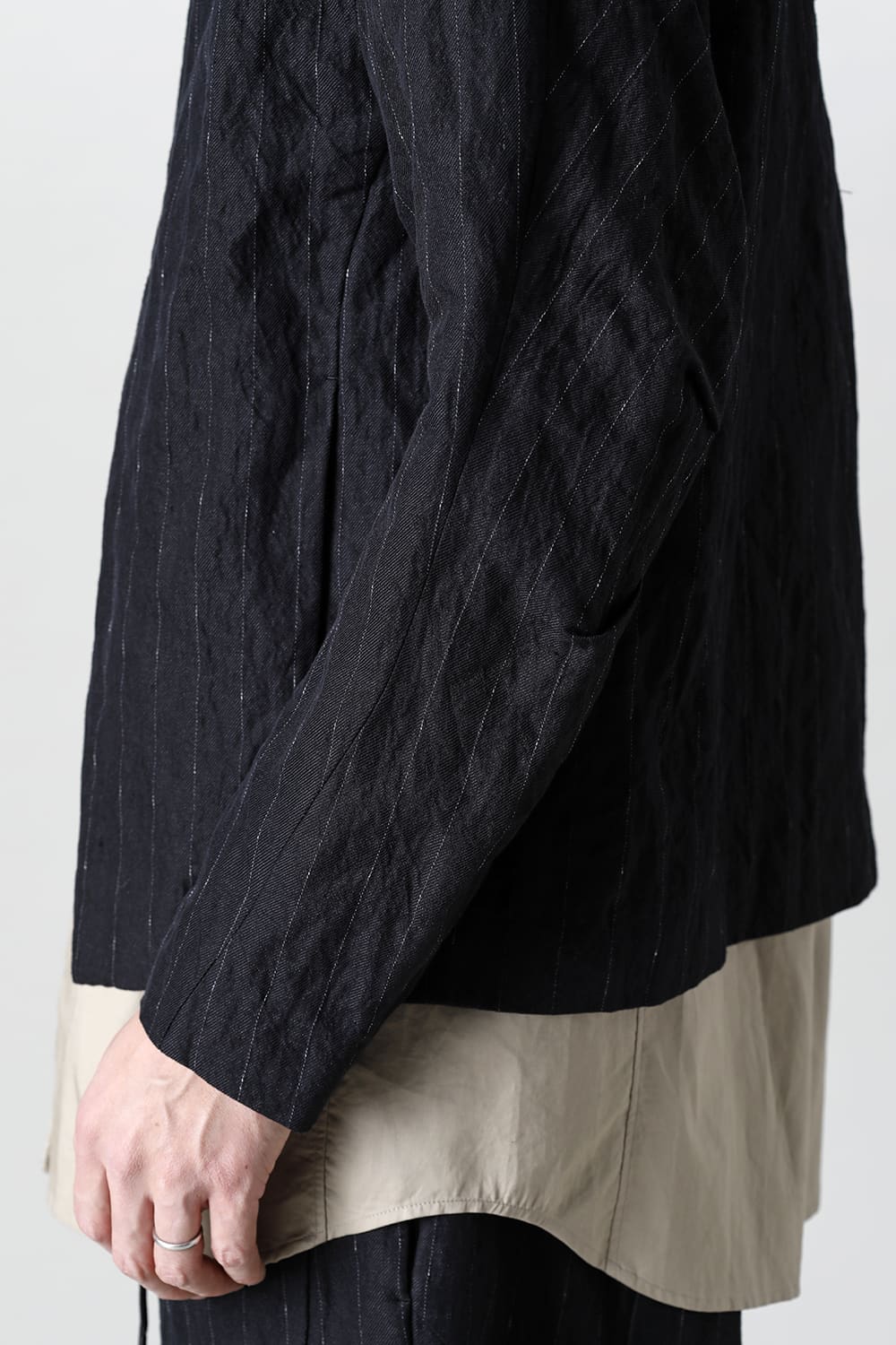 Jacket cotton linen metal shrink