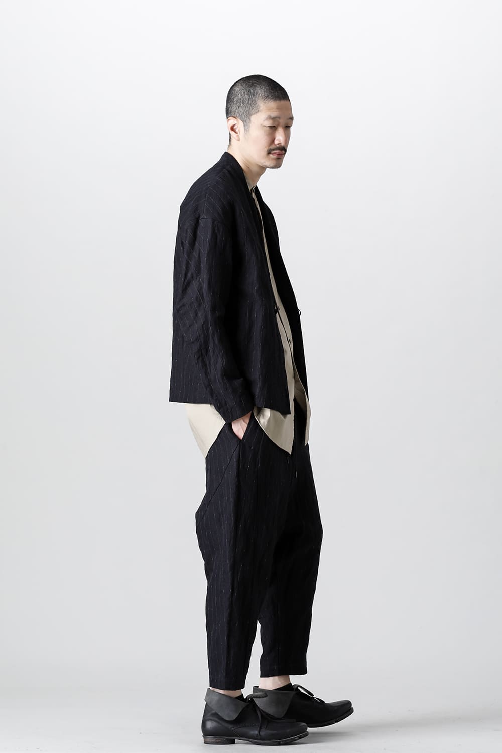 Jacket cotton linen metal shrink