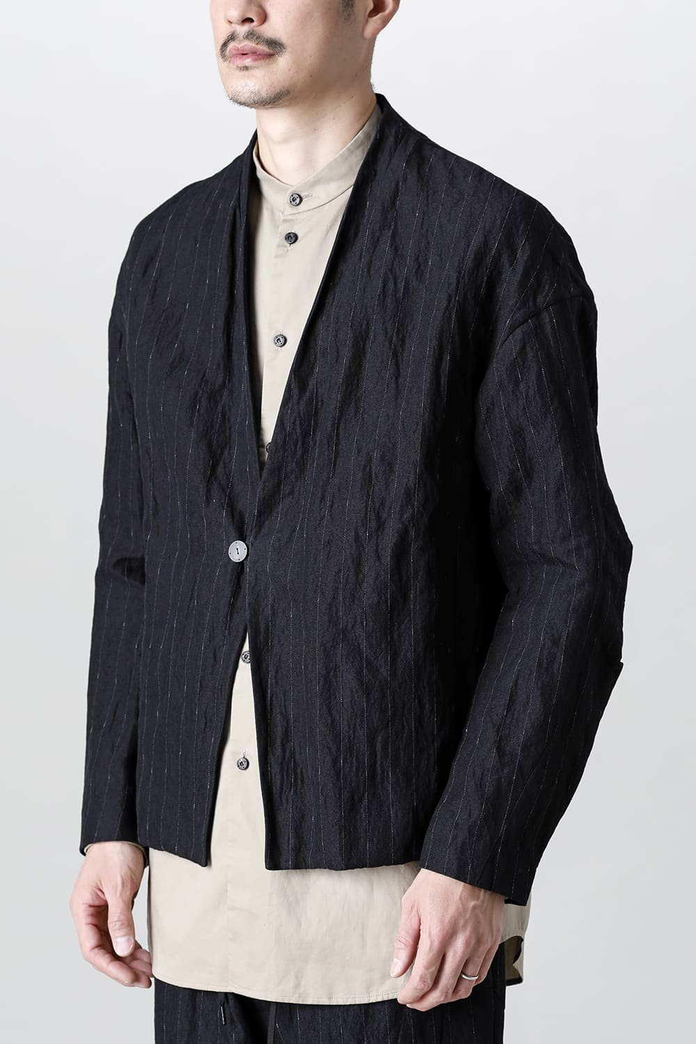 Jacket cotton linen metal shrink