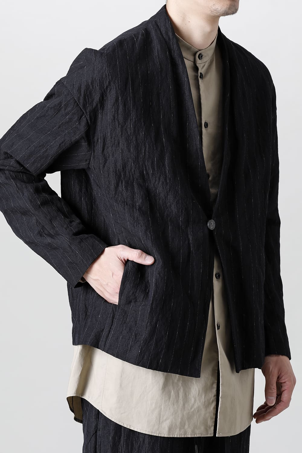 Jacket cotton linen metal shrink