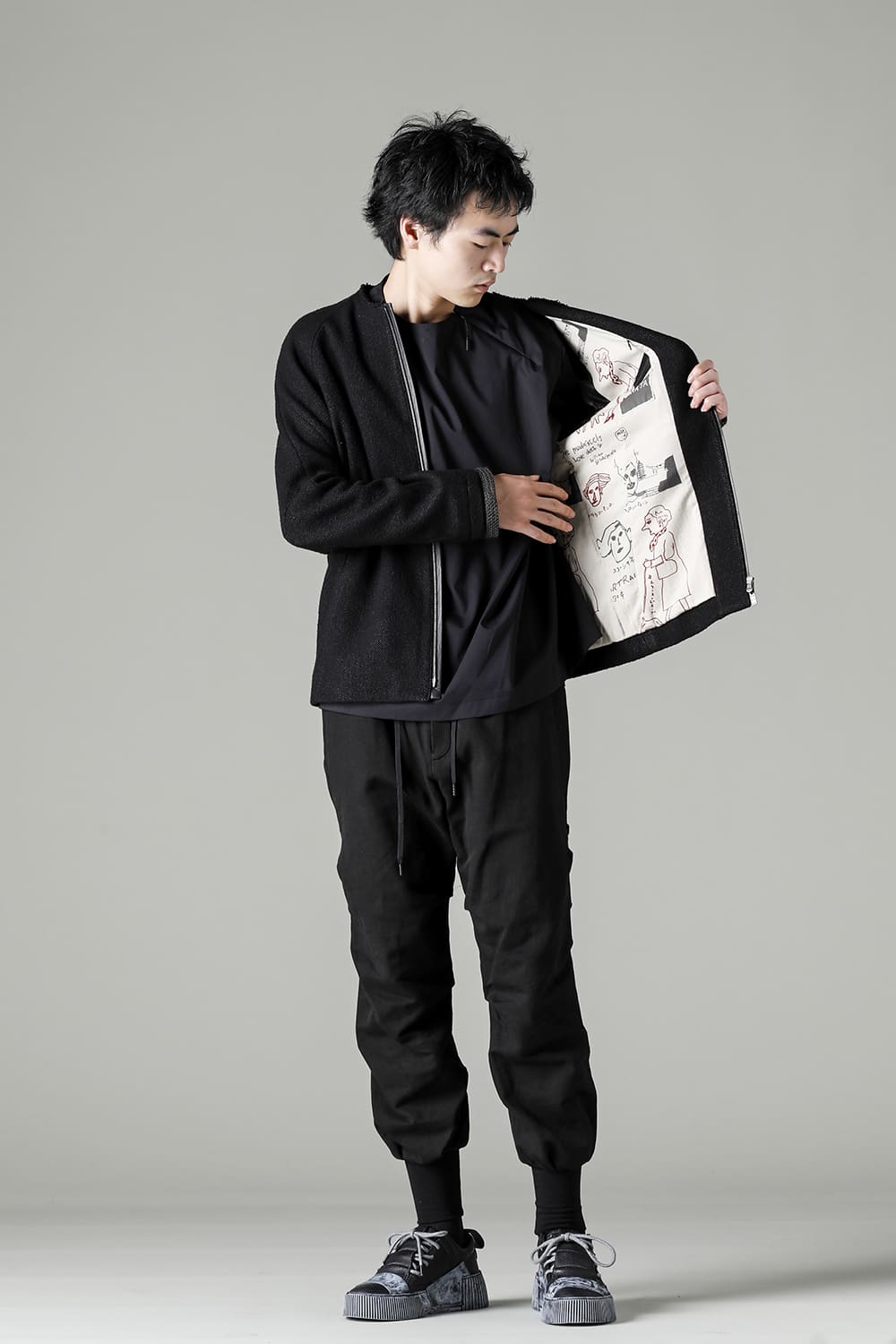 Jacket hybrid wool / silk tweed