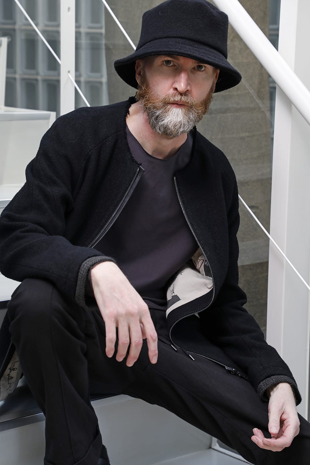 Jacket hybrid wool / silk tweed