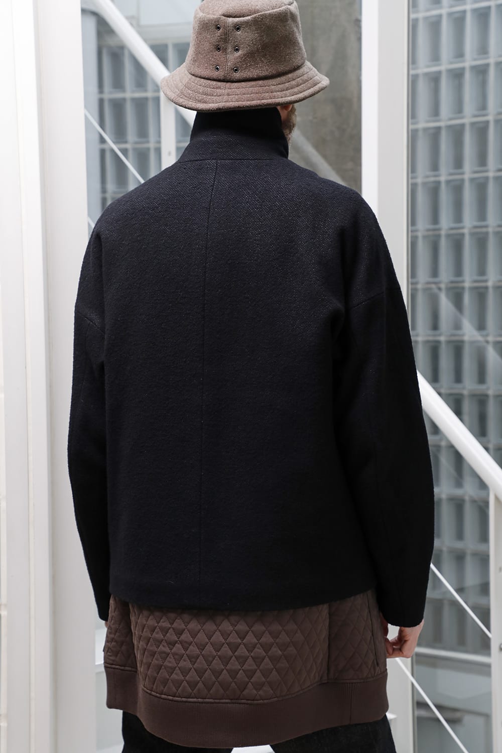 A-2 deck jacket hybrid wool / silk tweed