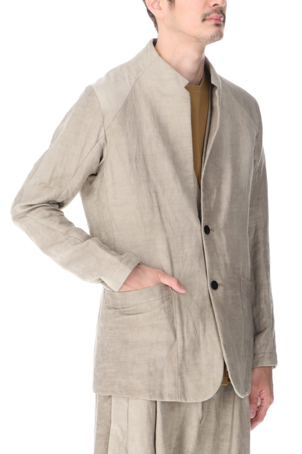 Jacket cotton/ ramie/ canapa cold dyed