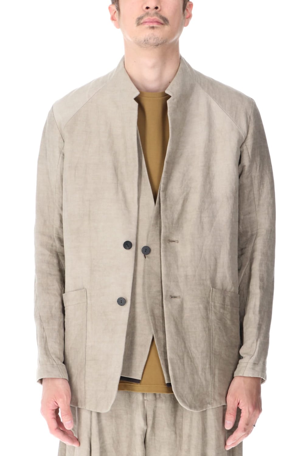 Jacket cotton/ ramie/ canapa cold dyed