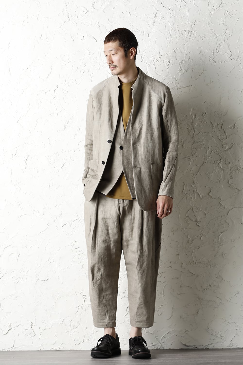 Jacket cotton/ ramie/ canapa cold dyed