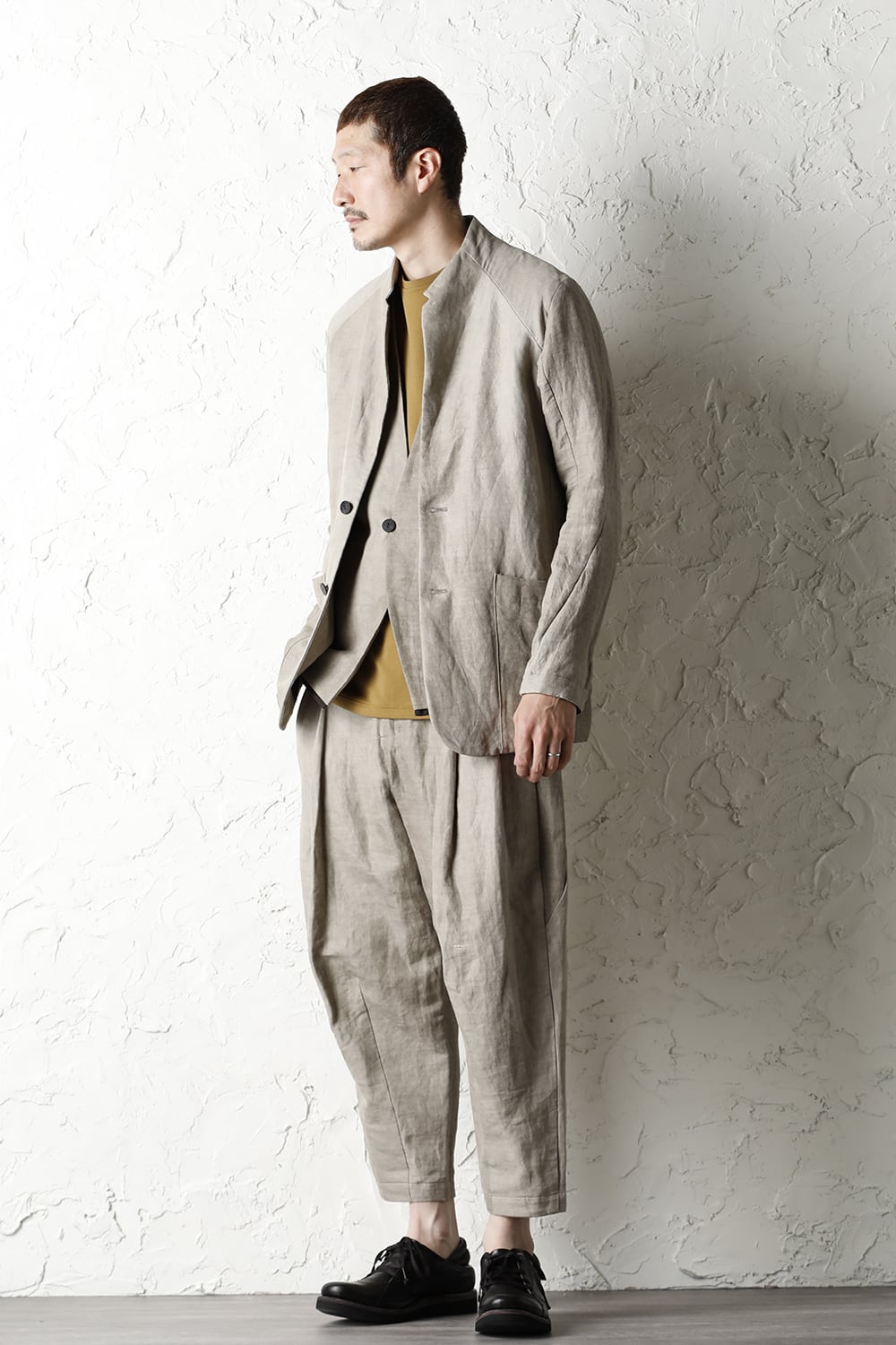 Jacket cotton/ ramie/ canapa cold dyed