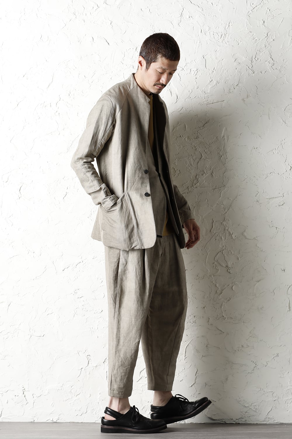 Jacket cotton/ ramie/ canapa cold dyed