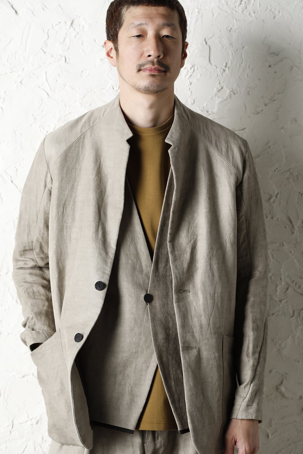 Jacket cotton/ ramie/ canapa cold dyed